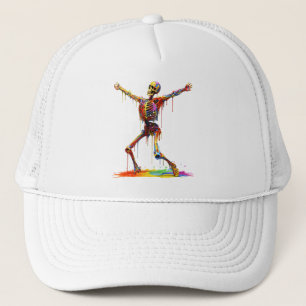 Casquette Squelette joyeux : Danse des couleurs