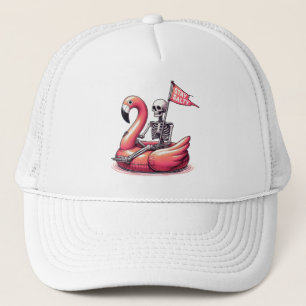 Casquette Squelette Sarcastique sur Flamant rose - Séjour Sa