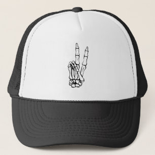 Casquette Squelette Signe de Paix Halloween Victoire Deux Do