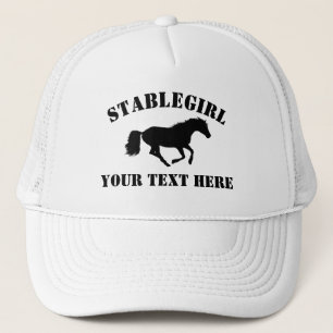 Casquette Stablegirl with horse and custom text