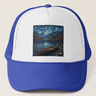 Casquette "Starlit Drift : Pêcher sous le Cosmos