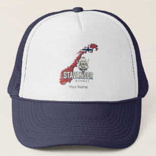 Casquette Stavanger Norvège Retro City Carte Vacances Vintag