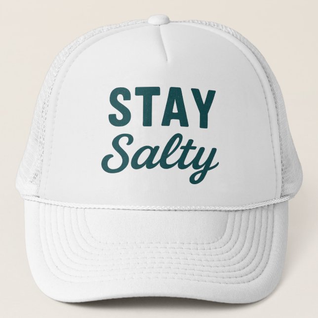 Casquette Stay Salty - Coastal Teal Beach Bum Graphic Print (Devant)