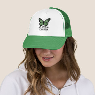 Casquette Sticker Motivation Papillon Vert