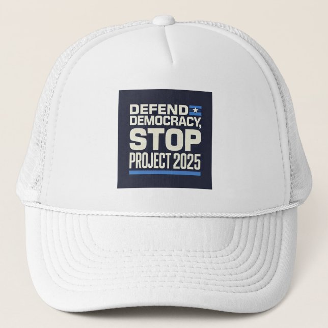 Casquette Stop Project 2025 - Défendre la démocratie - Vote  (Devant)