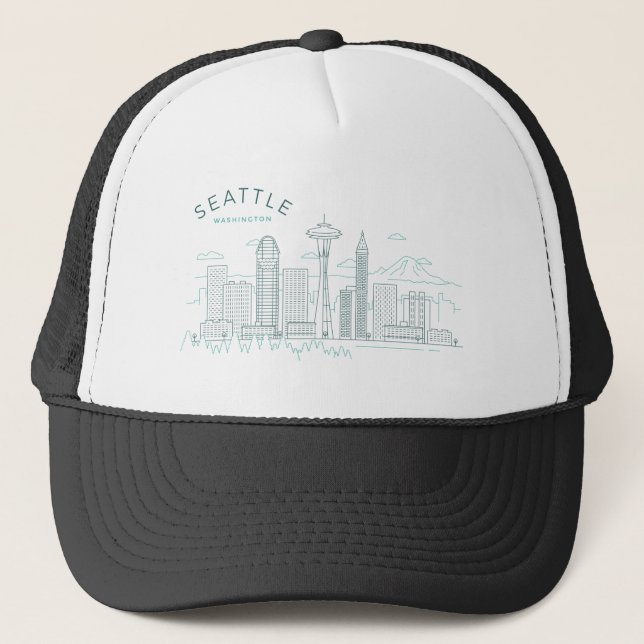 Casquette Stroke Skyline de Seattle (Devant)