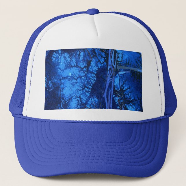 Casquette Structure abstraite texture bleu profond océanique (Devant)