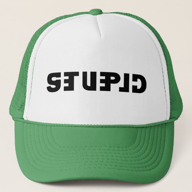 Casquette Stupide sur le Casquette, astucieux dans le miroir (Devant)