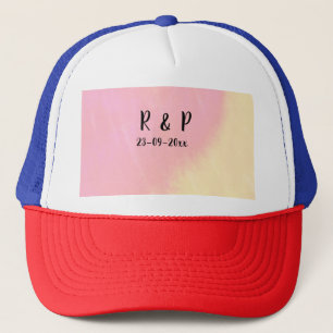 Casquette style de texte minimal simple blanc mariage rose j