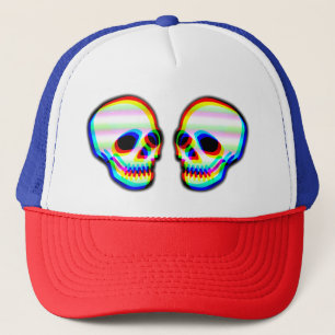 Casquette Style néon tendance illustration crâne