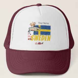 Casquette Suède Pavillon Vintage Retro Moose Holiday Souveni