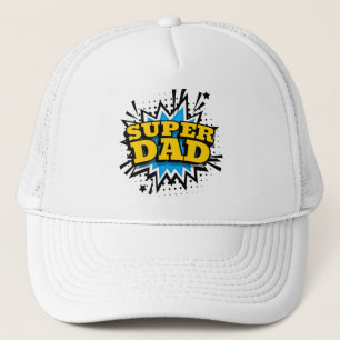Casquette Super Papa Cool Bleu Noir Jaune Blanc