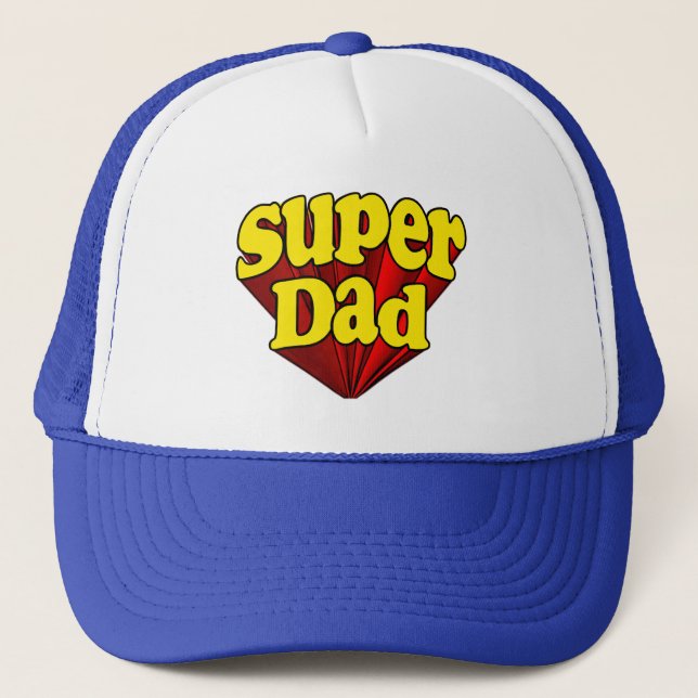Casquette Super Papa, Super Rouge/Jaune/Blue Father's Day (Devant)