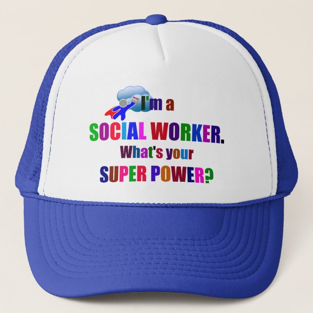 Casquette Superhero travailleur social avec calendrier (Devant)