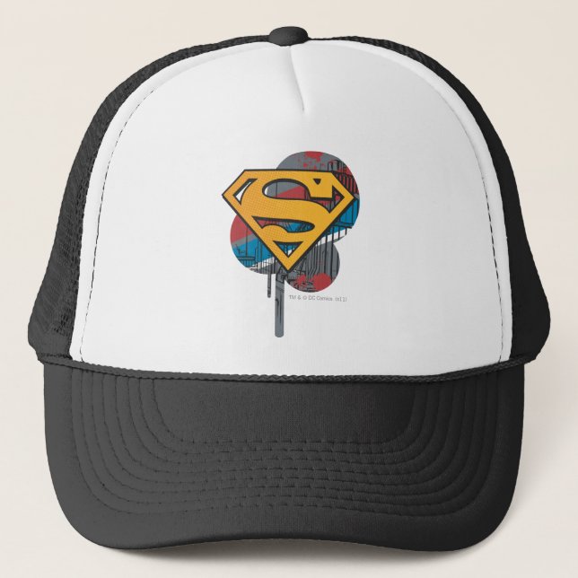 Casquette Superman S-Shield | Orange avec peinture (Devant)