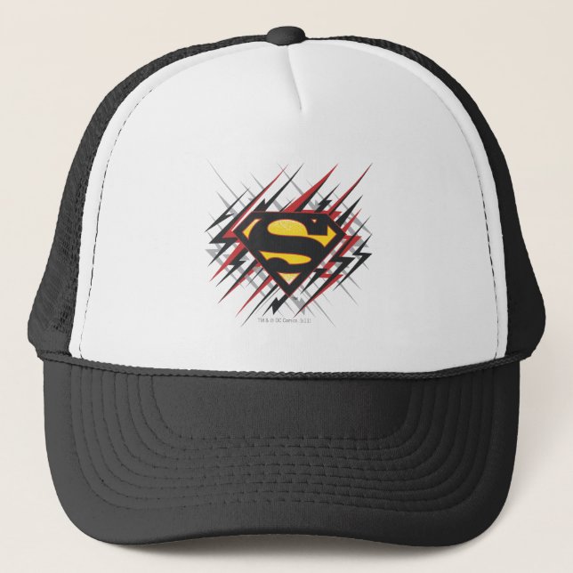 Casquette Superman Stylisé | Logo des frappes noires et roug (Devant)