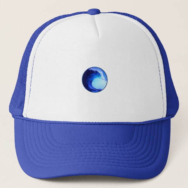 Casquette surf cool bleu vague (Devant)