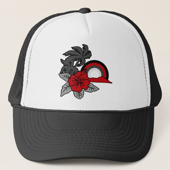 Casquette Surf Safari Hawaiian Retro Trucker Hat (Devant)