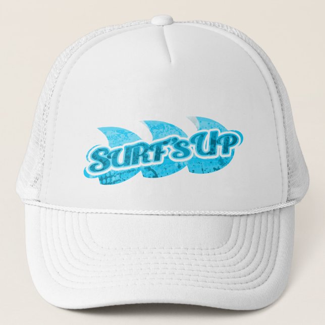 Casquette "Surf vers le haut" mer bleu profond & blanc (Devant)
