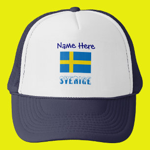 Casquette Sverige Drapeau Suédois Personnalisé Bleu