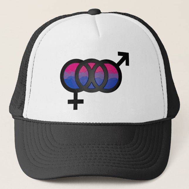 Casquette symbole 3D bisexuel (Devant)