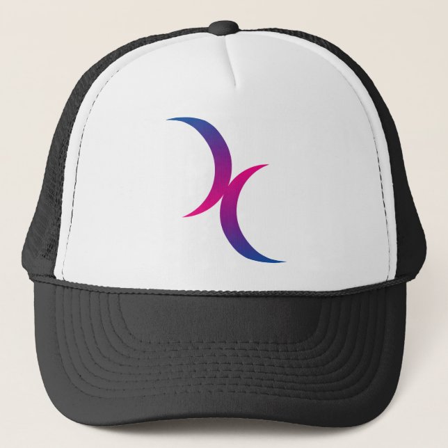 Casquette Symbole bisexuel de lune (Devant)