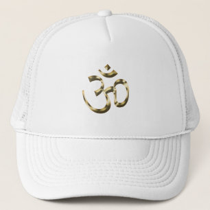 Casquette Symbole bouddhiste hindou Yoga or métallique Om