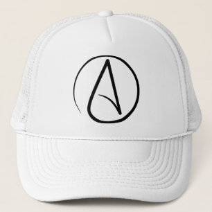 Casquette Symbole d'athéisme : noir sur le blanc
