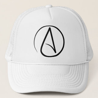 Casquette Symbole d'athéisme : noir sur le blanc