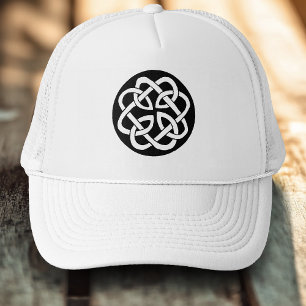Casquette Symbole de cercle en entrelacs celtique noir et bl