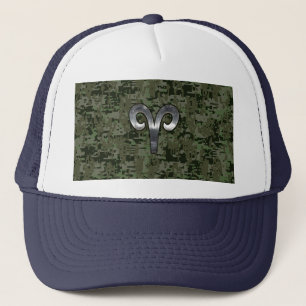 Casquette Symbole Zodiac Silver Aries Camo numérique vert