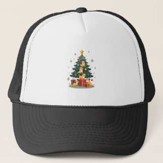 Casquette T-Shirt Chien Arbre de Noël Mignon Drôle Chiens Ch