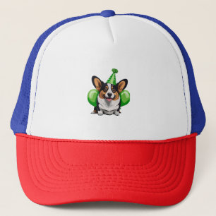 Casquette T-shirt classique Corgi d'anniversaire vert