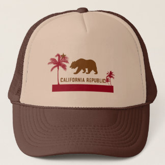 Casquette T-shirt de drapeau de la Californie - palmiers et