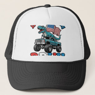 Casquette T-shirt drôle de dinosaure camion monstre 4 juille
