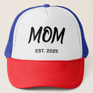 Casquette T-shirt Moderne Écriture Noire Maman Établie