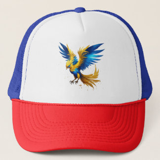 Casquette T-shirt Sky Phoenix Radiant : Beauté bleue et jaun