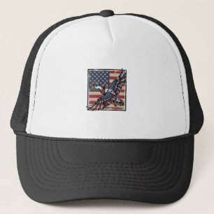 Casquette T-shirt vintage gravure canard volant patriotique