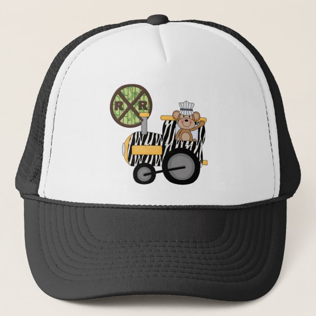 Casquette T-shirts et cadeaux d'ingénieur de train de singe (Devant)