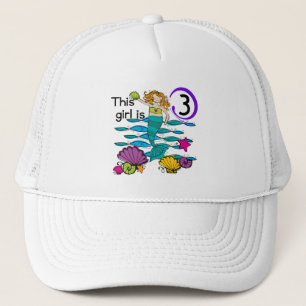 Casquette T-shirts et cadeaux Mermaid 3e anniversaire