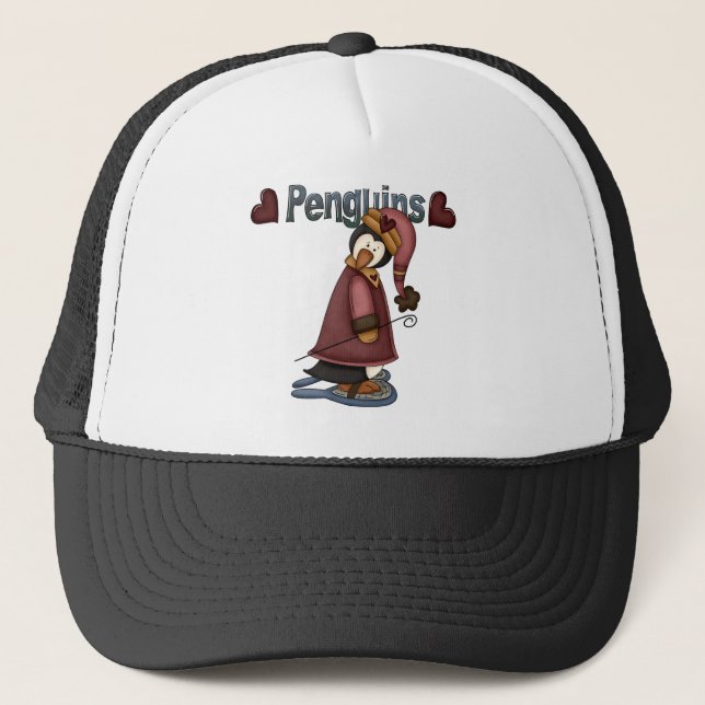 Casquette T-shirts et cadeaux Penguin en raquettes (Devant)