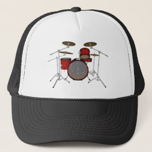 Casquette Tambours : Kit de tambour rouge : modèle 3D :