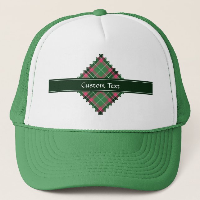 Casquette Tartan vert et rose (Devant)