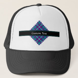 Casquette Tartan vert, mauve et bleu