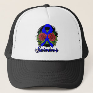 Casquette Tatouage grunge rose de survivant de dysautonomie