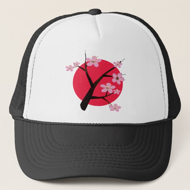 Casquette Tatouage japonais de fleurs de cerisier (Devant)