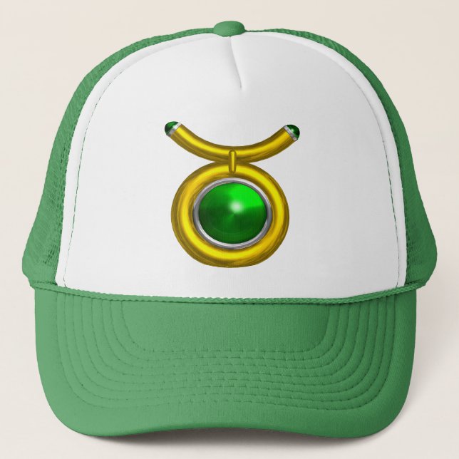 CASQUETTE TAURUS /OR, EMÉRALD VERT SIGNE ZODIAC JEWEL (Devant)