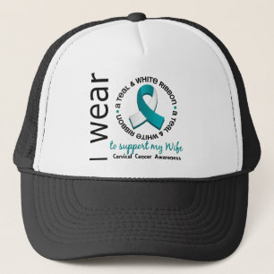 Casquette Teal et blanc pour mon cancer du col de l'utérus
