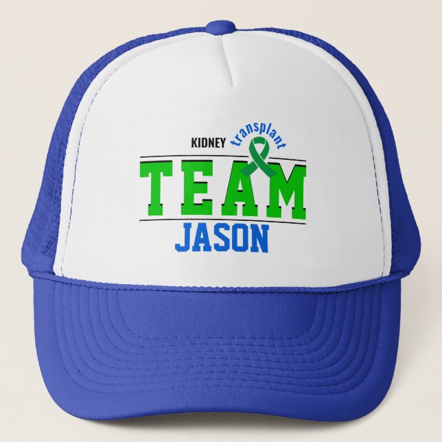 Casquette Team Transplant Sport Green Ribbon personnalisable (Devant)