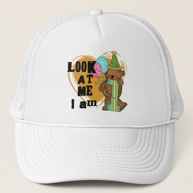 Casquette Teddy Bear I'm 1 Anniversaire T-shirts et cadeaux (Devant)